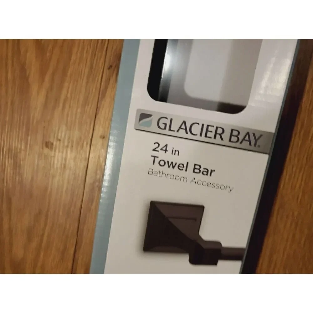 Glacier Bay Lorent 24 in. Towel Bar in Matte Black, 1004 892 489 Free Shipping!